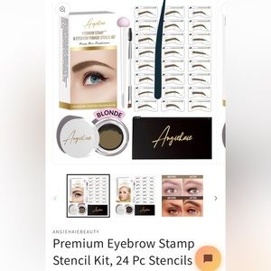 Angiehaie beauty eyebrow stamp & pomade stencil kit